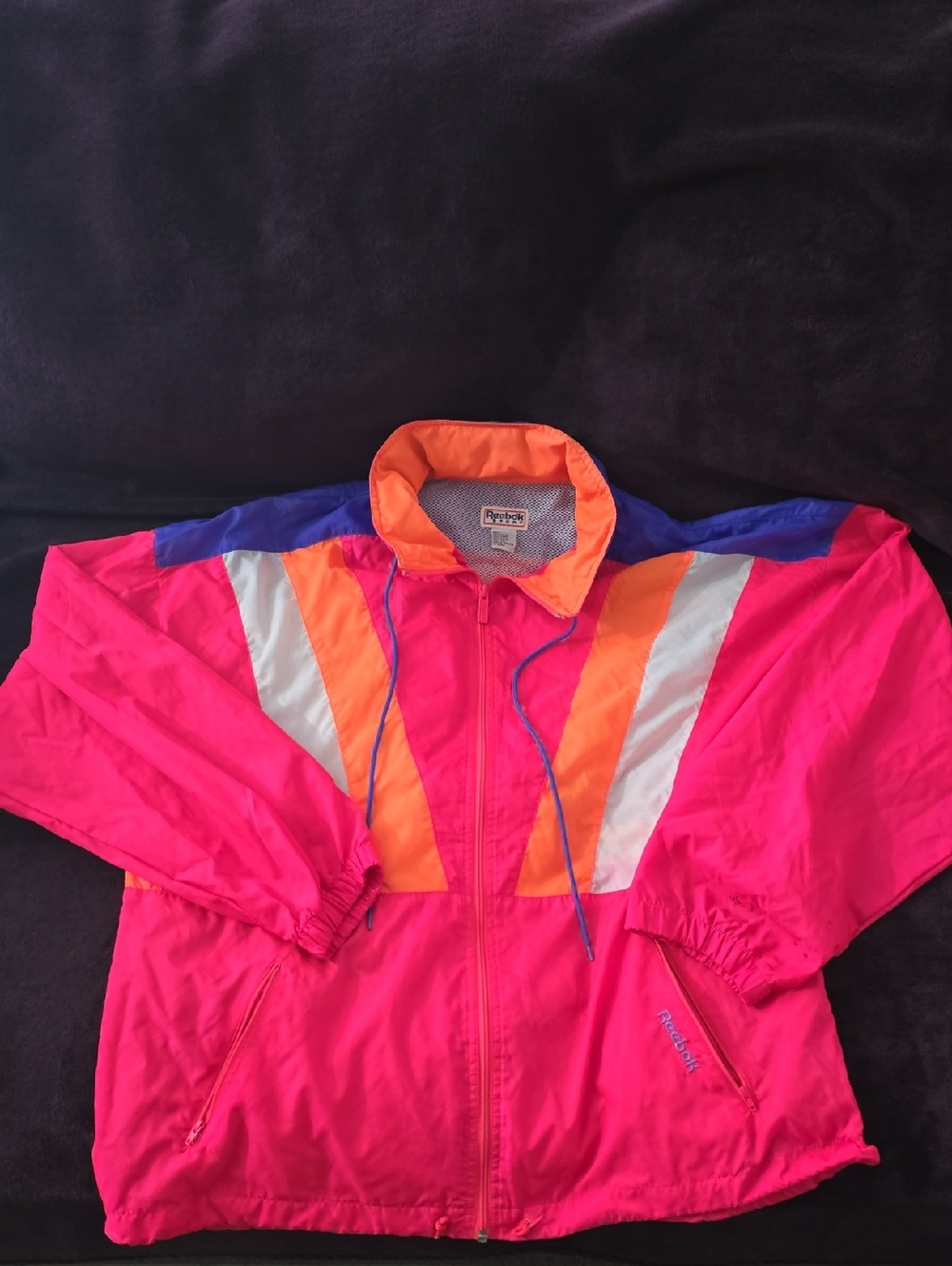 Reebok Bright Pink & Orange Retro Track Jacket